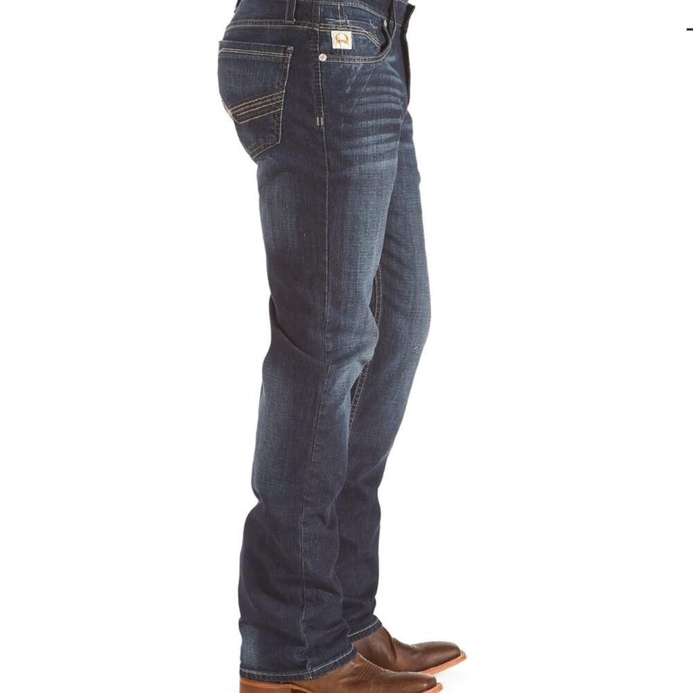 Cinch Ian Men's Dark Blue Western Bootcut Jeans - Size 34x38 - Pre-Owned